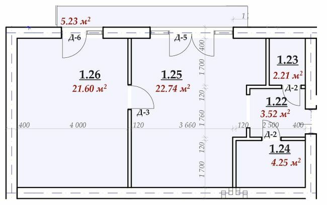 1-комнатная 59.55 м² в ЖК Сучасний от 16 050 грн/м², г. Мукачево