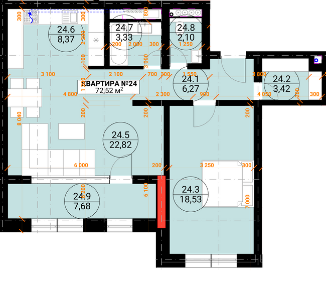 2-комнатная 72.52 м² в ЖК Грот от 23 950 грн/м², Ужгород