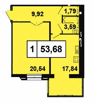 1-комнатная 53.68 м² в ЖК Грандбуд от 15 500 грн/м², Николаев