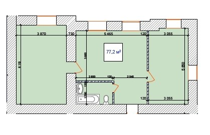 2-кімнатна 77.2 м² в КБ Наваль від 15 100 грн/м², Миколаїв