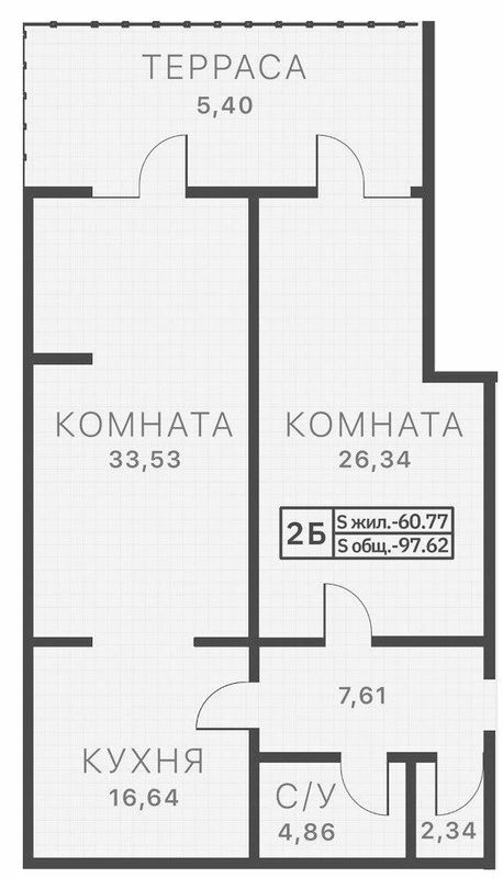 2-комнатная 97.62 м² в ЖК L7 House от 40 500 грн/м², Николаев
