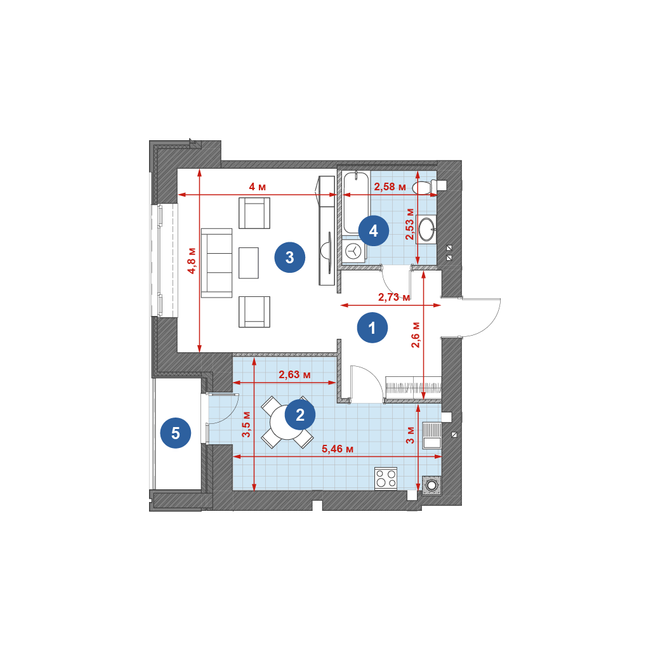 1-комнатная 54.06 м² в ЖК Central Park от 20 650 грн/м², г. Кременчуг