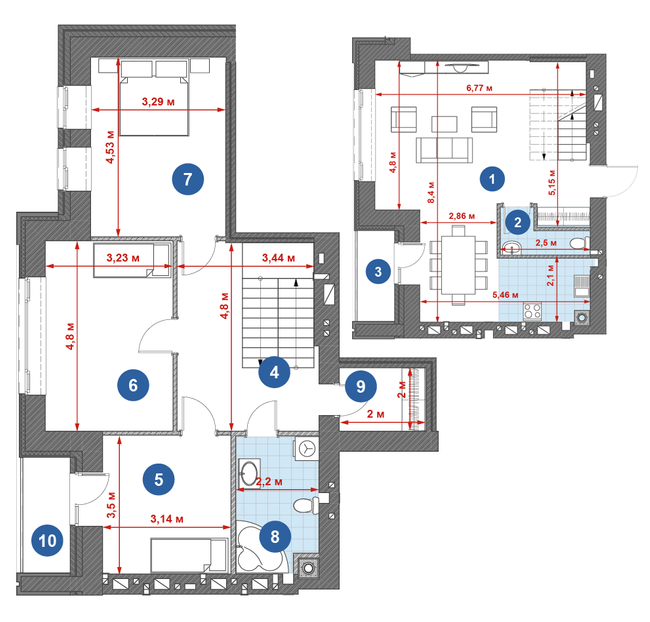 Двухуровневая 127.5 м² в ЖК Central Park от 20 500 грн/м², г. Кременчуг