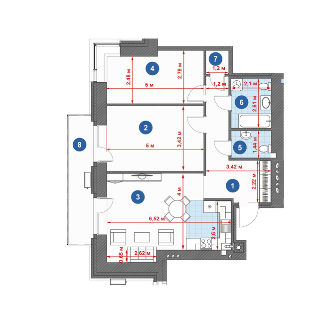 1-кімнатна 84.92 м² в ЖК City Park від 22 000 грн/м², м. Кременчук