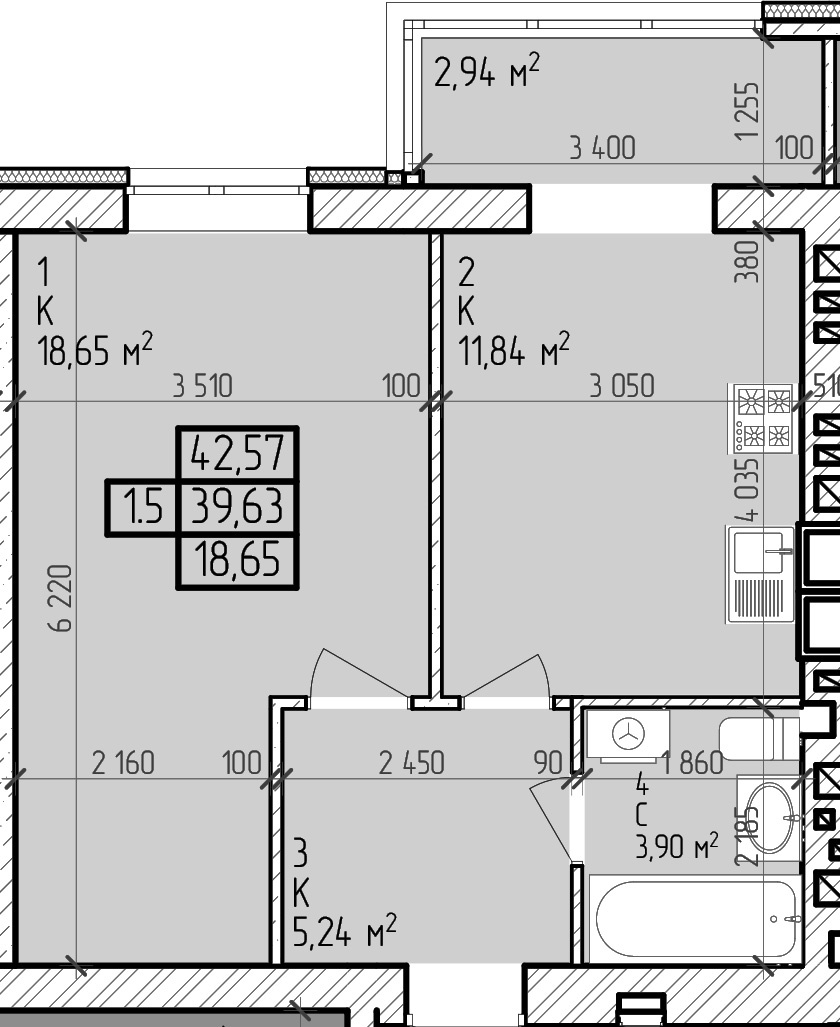 1-кімнатна 42.57 м² в ЖК Центральний від 14 500 грн/м², м. Горишні Плавні