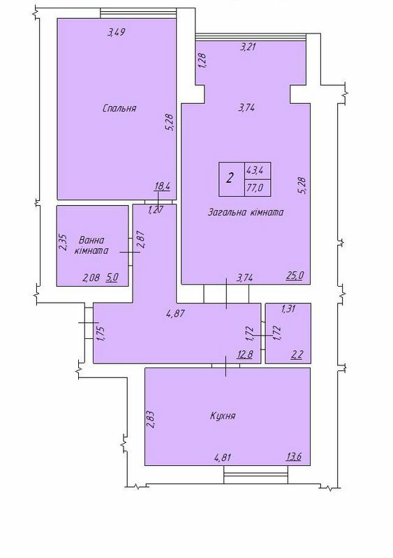 2-кімнатна 77 м² в ЖК на вул. Нагірна, 6 від 12 000 грн/м², м. Кременчук