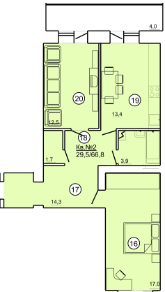 2-кімнатна 66.8 м² в ЖК на вул. Данила Апостола, 19 від 14 000 грн/м², м. Миргород