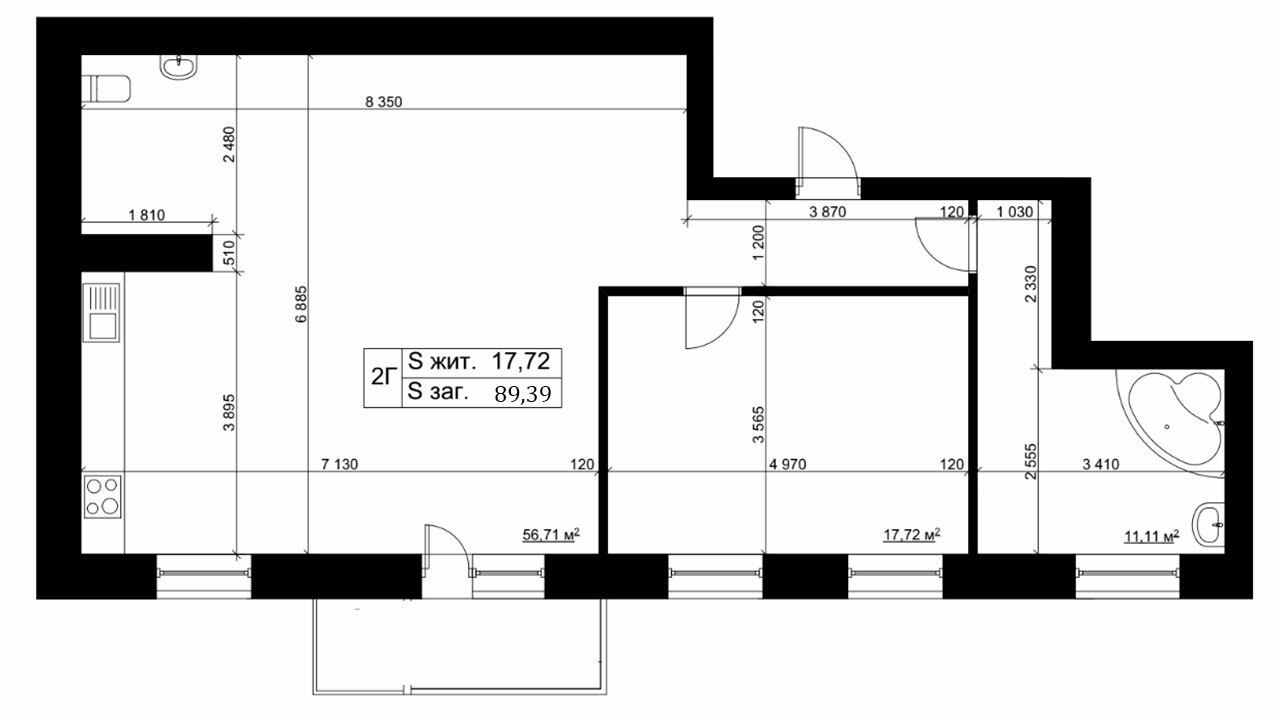 3-комнатная 89.39 м² в ЖК Эспланада от 11 200 грн/м², Сумы