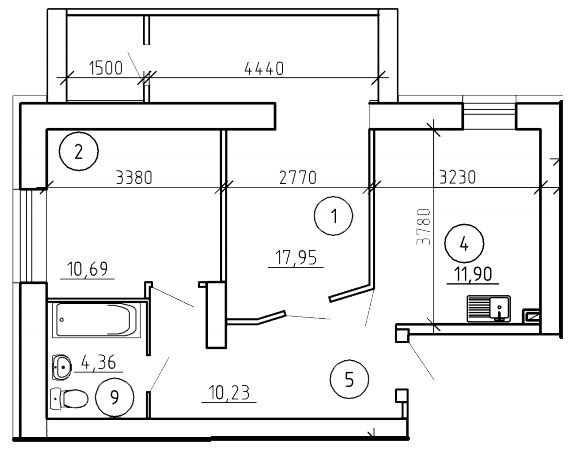 2-кімнатна 55.13 м² в ЖК на вул. Праці, 1 від 12 200 грн/м², Суми