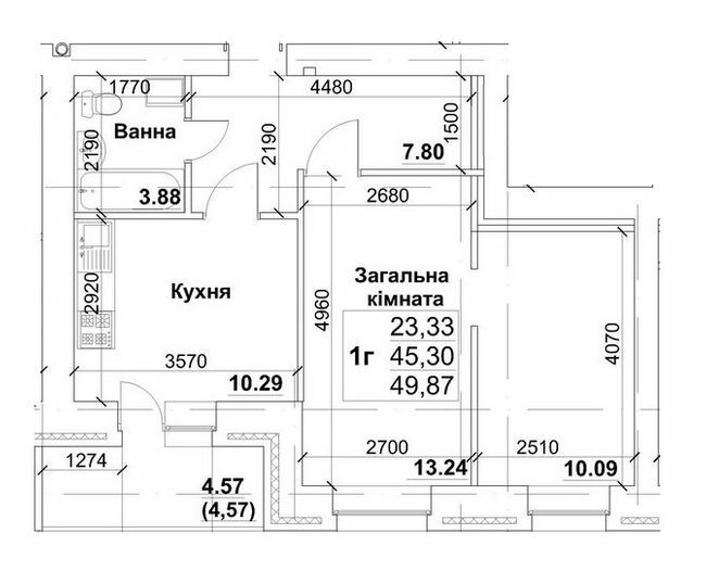 1-комнатная 49.87 м² в ЖК на ул. Интернационалистов, 35/1-35/5 от 11 100 грн/м², Сумы