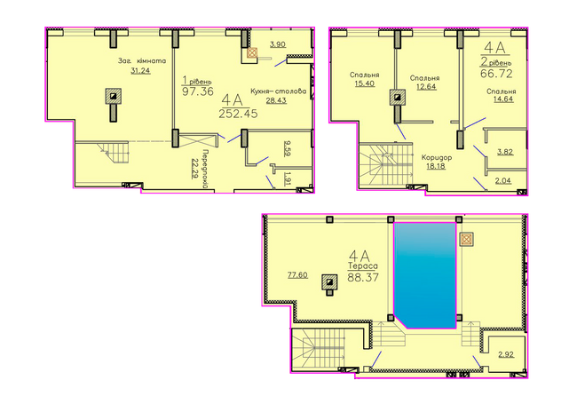 4-комнатная 252.45 м² в ЖК Панорама от 12 300 грн/м², Сумы