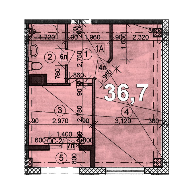 1-кімнатна 36.7 м² в ЖК Сонячний Острів від 12 950 грн/м², Херсон