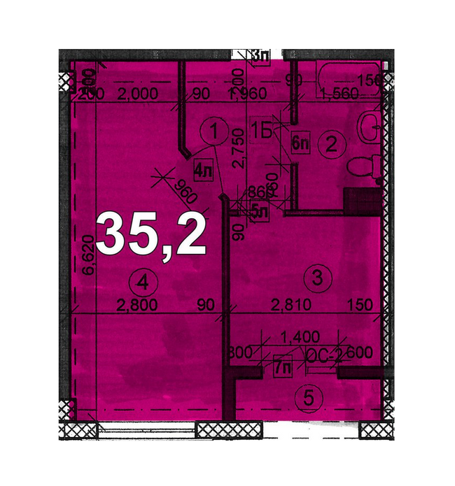 1-комнатная 35.2 м² в ЖК Солнечный Остров от 12 950 грн/м², Херсон