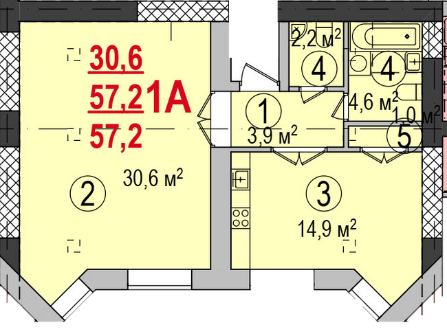 1-комнатная 57.2 м² в ЖК Парк Стоун от 13 500 грн/м², Херсон