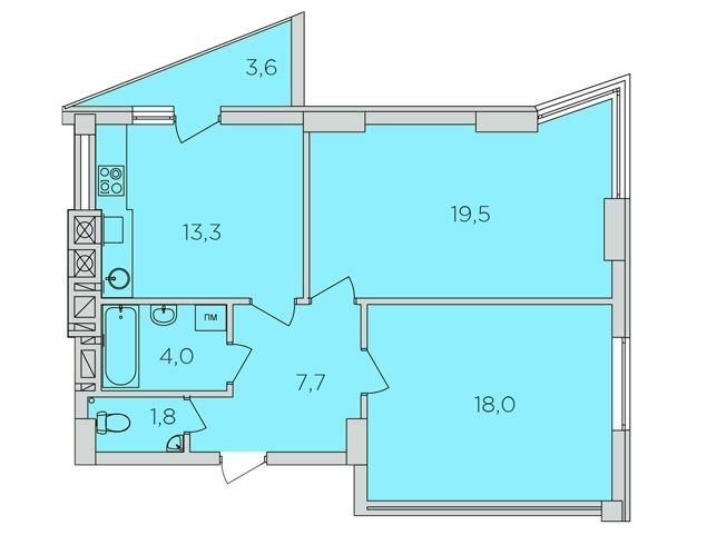 2-кімнатна 65.5 м² в ЖК 360 від 19 600 грн/м², Рівне