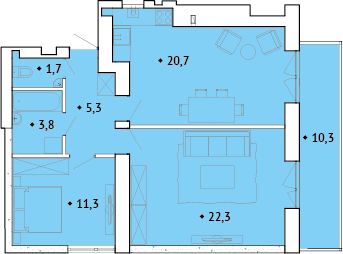 2-кімнатна 69 м² в ЖК Spectrum від 14 850 грн/м², Рівне