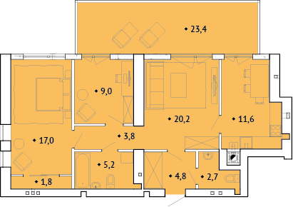 3-кімнатна 80 м² в ЖК Spectrum від 14 650 грн/м², Рівне