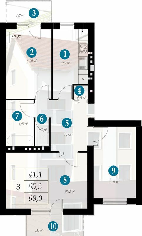 3-комнатная 68 м² в ЖК Дубенской Маеток от 11 000 грн/м², г. Дубно