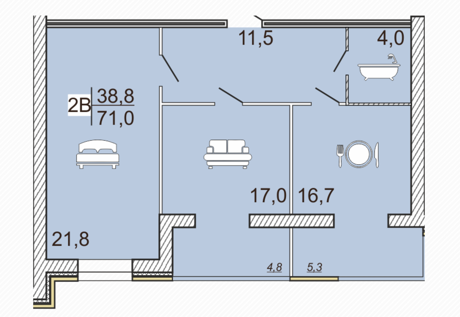 2-кімнатна 71 м² в ЖК Сімейний Lux від 16 000 грн/м², Черкаси