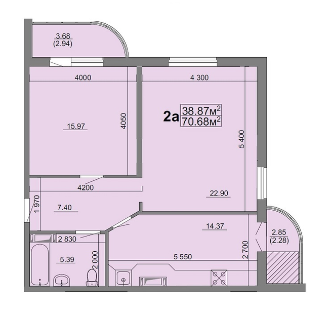 3-кімнатна 70.68 м² в ЖК на вул. Благовісна, 210 від 11 800 грн/м², Черкаси