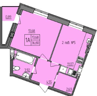 1-комнатная 36.8 м² в ЖК Villa Viola от 15 000 грн/м², Ровно