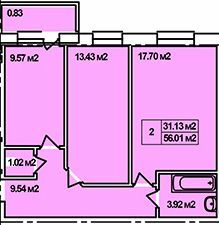 2-кімнатна 56.01 м² в ЖК на вул. Коваля, 2 від 14 950 грн/м², м. Березне