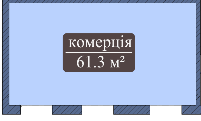 Помещение свободного назначения 61.3 м² в ЖК Мечта от застройщика, Чернигов