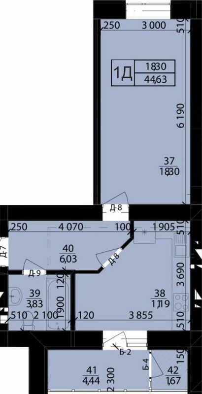 1-комнатная 44.63 м² в ЖК Рідне Місто от 15 500 грн/м², г. Здолбунов