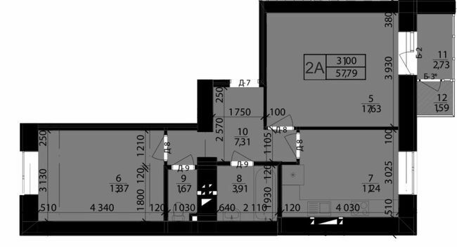 2-кімнатна 57.79 м² в ЖК Рідне Місто від 15 500 грн/м², м. Здолбунів