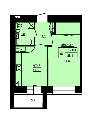 1-кімнатна 38.4 м² в ЖК Варшавський мікрорайон від 13 000 грн/м², Тернопіль