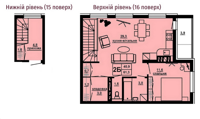 Двухуровневая 61.3 м² в ЖК Варшавський мікрорайон от 16 050 грн/м², Тернополь