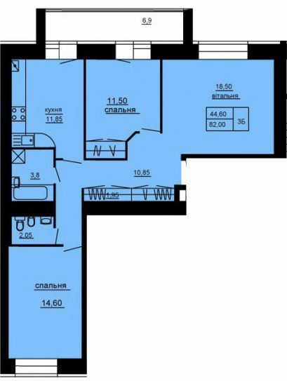 3-комнатная 82 м² в ЖК Парковый комплекс от 14 500 грн/м², Тернополь