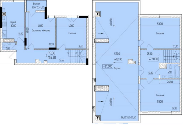 Дворівнева 155.3 м² в ЖК Comfort Hall від 16 400 грн/м², Чернівці