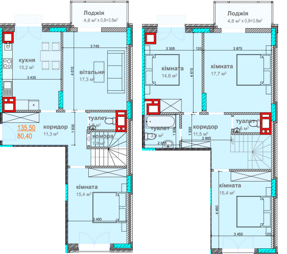 Двухуровневая 135.5 м² в ЖК Водограй от 18 350 грн/м², Черновцы