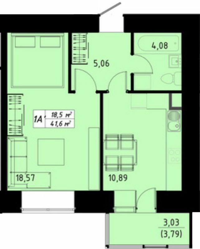 1-комнатная 41.6 м² в ЖК по пер. Галицкий от 15 000 грн/м², Тернополь