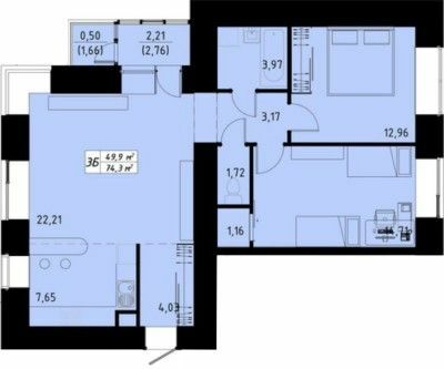 3-комнатная 74.3 м² в ЖК по пер. Галицкий от 15 000 грн/м², Тернополь