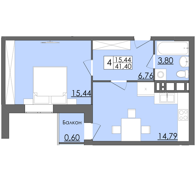 1-комнатная 41.4 м² в ЖК Родинна казка от 12 500 грн/м², Черновцы