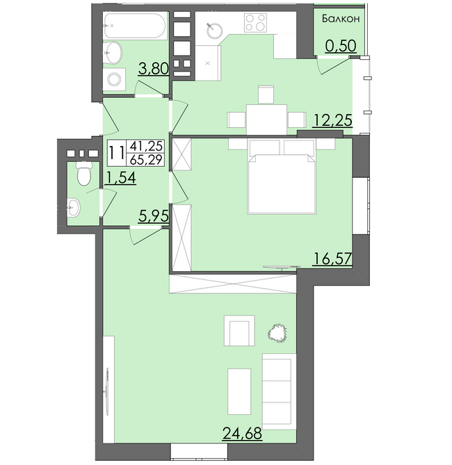 2-кімнатна 65.29 м² в ЖК Родинна казка від 12 500 грн/м², Чернівці