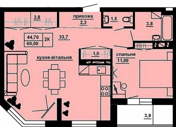 2-кімнатна 60 м² в ЖК Manhattan від 19 100 грн/м², Тернопіль