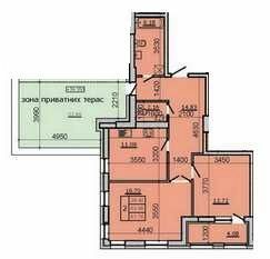 2-комнатная 67.76 м² в ЖК Метрополь от 19 500 грн/м², Тернополь