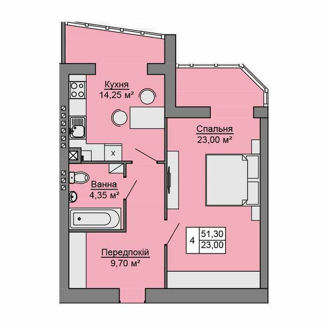 1-кімнатна 51.3 м² в ЖК Сучасне житло від 15 000 грн/м², м. Сторожинець