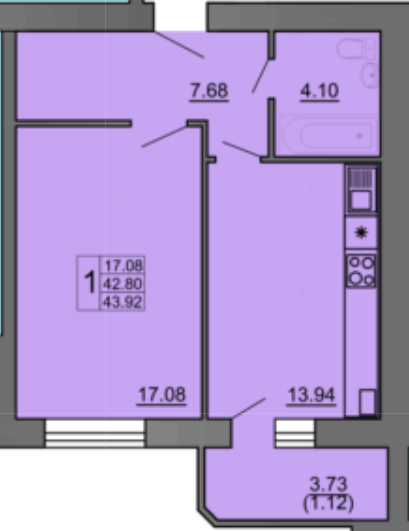 1-кімнатна 43.92 м² в ЖК на вул. Володимира Великого, 9 від 14 000 грн/м², Тернопіль