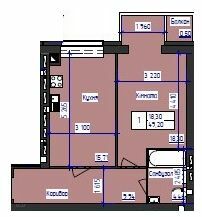 1-комнатная 49.2 м² в ЖК Южный квартал от застройщика, Черновцы