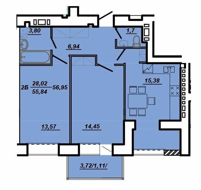 2-комнатная 56.95 м² в ЖК на вул. Яреми / вул. Текстильна от 11 500 грн/м², Тернополь