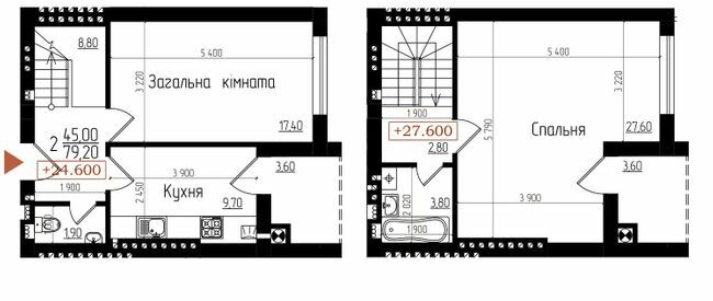 Двухуровневая 79.2 м² в ЖК Сонячний от застройщика, Тернополь