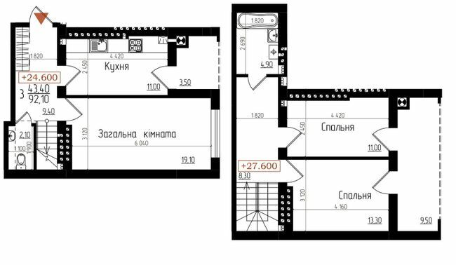 Двухуровневая 92.1 м² в ЖК Сонячний от застройщика, Тернополь