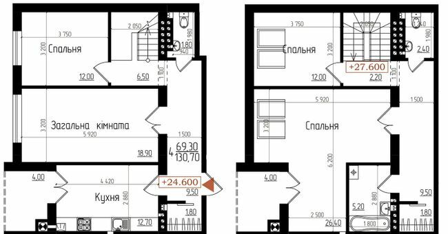 Двухуровневая 130.7 м² в ЖК Сонячний от застройщика, Тернополь