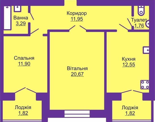 2-кімнатна 65.76 м² в ЖК Шевченківський гай від 10 000 грн/м², с. Гаї-Шевченківські