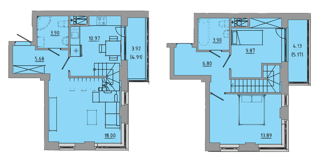 Двухуровневая 81.1 м² в ЖК Централ Холл от 18 000 грн/м², Тернополь