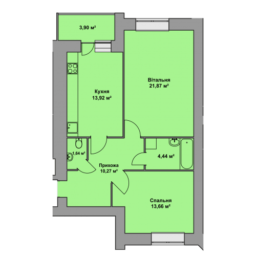 2-комнатная 69.7 м² в ЖК Східна Брама от 16 200 грн/м², Тернополь